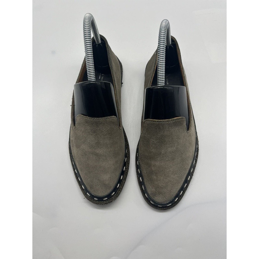 Rag & Bone Safari Khaki Green Cairo Suede Loafers Women’s Size 6 / 36 Shoes - Picture 5 of 12